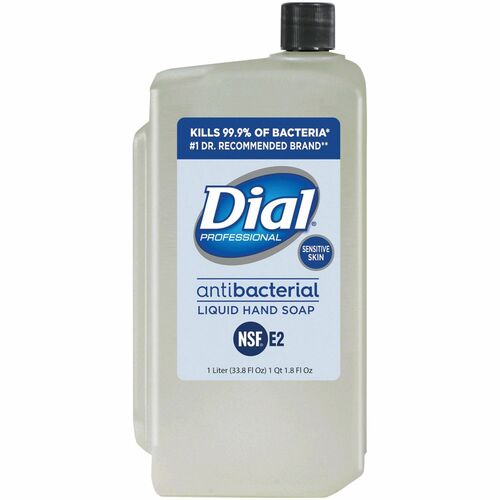 Dial Sensitive Skin Antimicrobial Hand Soap - 33.8 fl oz (1000 mL) - Hand - Antibacterial - White - Dye-free - 1 Each