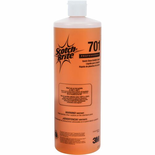 Scotch-Brite Quick Clean Griddle Liquid 701 - 32 fl oz (1 quart)Bottle - 1 Bottle - Caustic-free, Odor-free - Orange