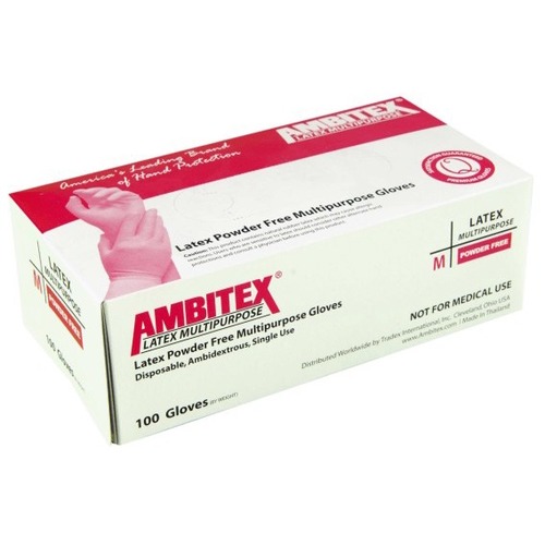 Tradex International Powder-Free Latex General Purpose Gloves, Large, White, Box Of 100 - Biological Contaminant Protection - Large Size - White - For General Purpose, Food Service - 100 Box