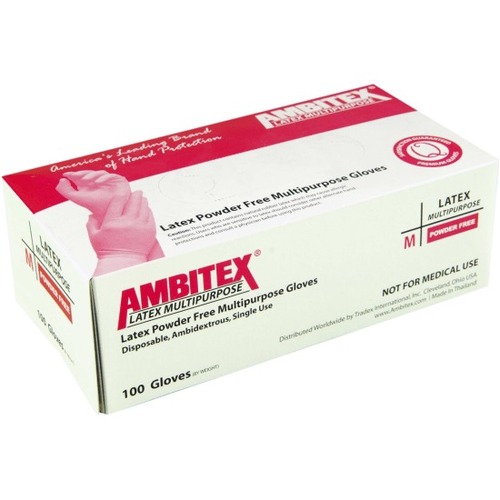 Tradex International Powder-Free Latex General Purpose Gloves, Small, White, Box Of 100 - Biological Contaminant Protection - Small Size - White - For General Purpose, Food Service - 100 Box