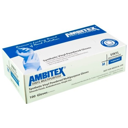 Tradex Vinyl General Purpose Gloves, X-Large, Clear, Box Of 100 - X-Large Size - Clear - Latex-free - For Food Service - 100 / Box