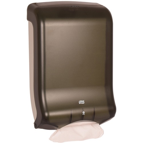 Tork Quickview C-Fold/Multifold Towel Dispenser - C Fold, Multifold Dispenser - 18" (457.20 mm) Height x 11.80" (299.72 mm) Width x 6.30" (160.02 mm) Depth - Plastic - Smoke - Translucent, Impact Resistant