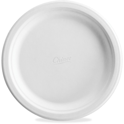Chinet Classic 8-3/4" Round Molded Plates - Food - Disposable - Microwave Safe - 8.8" Diameter - White - Molded Fiber, Paper Body - 125 / Pack