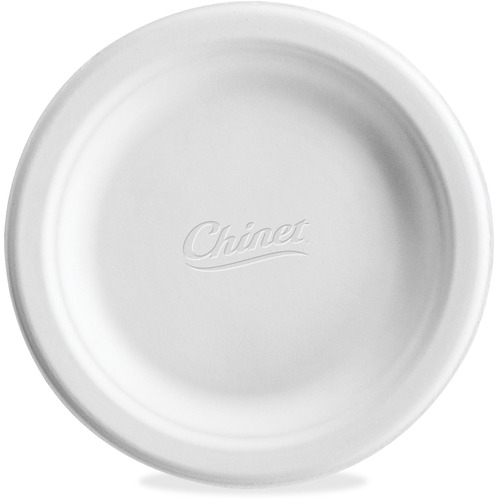 Chinet Classic 6" Round Plates - Food - Disposable - Microwave Safe - 6" Diameter - White - Molded Fiber, Paper Body - 1000 Pack