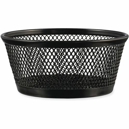 Universal Jumbo Mesh Storage Dish, 4.38" Diameter x 2"h, Black - 1 Compartment(s) - 2" Height - Black - Wire Mesh - 1 Each