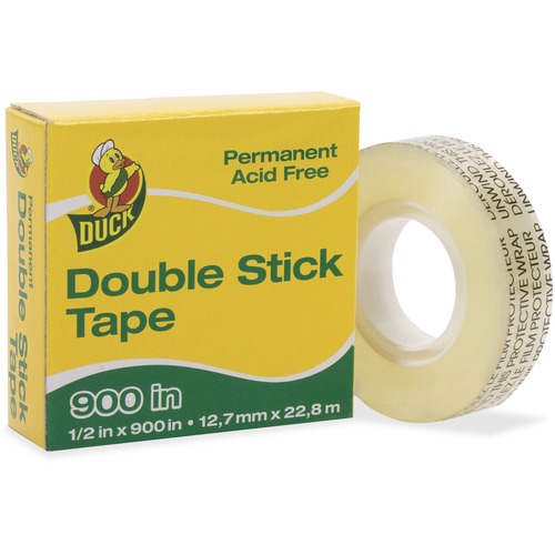 Duck Brand Brand Double-Stick Tape Dispenser Refill Roll - 25 yd Length x 0.50" Width - Permanent Adhesive Backing - For Scrapbooking, Photo Album, Crafting, Wrapping - 1 / Roll - Clear