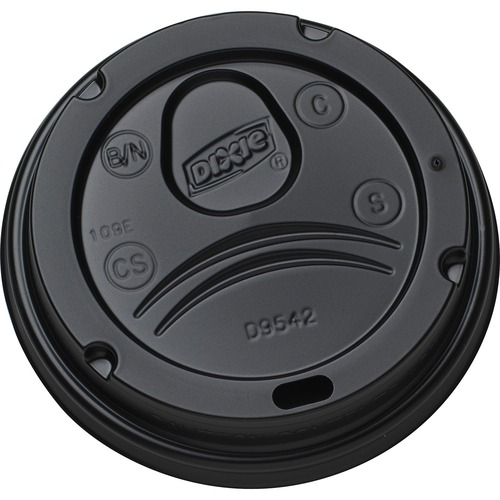 Dixie Hot Cup Lid - Dome - Black - 100/Pack - 10 / Carton