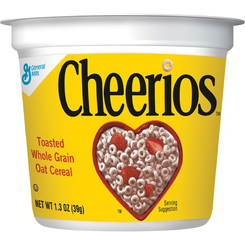 Cheerios Cereal-in-a-Cup - Original - 1 Serving Cup - 1.30 oz - 6 / Pack