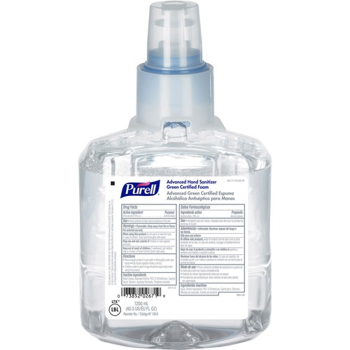 PURELL® Hand Sanitizer Foam Refill - 40.6 fl oz (1200 mL) - Hand, Skin - Clear - Fragrance-free, Dye-free - 1 Each