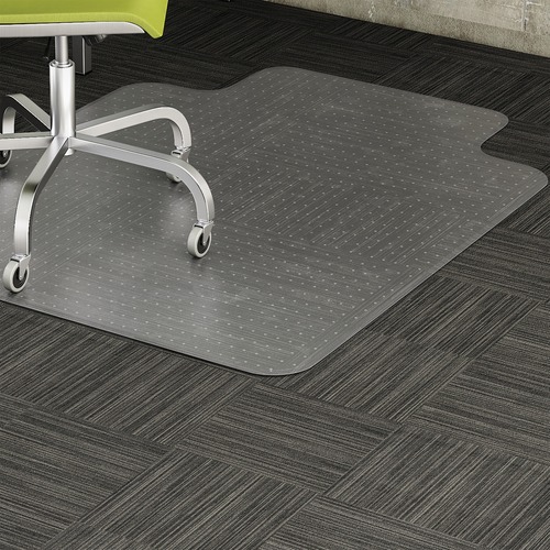 Lorell Standard Lip Low-pile Chairmat - Carpeted Floor - 48" Length x 36" Width x 0.112" Thickness - Lip Size 10" Length x 19" Width - Vinyl - Clear - 1Each