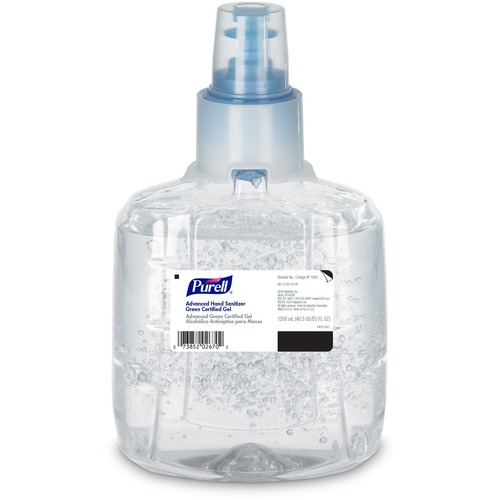 PURELL® Sanitizing Gel Refill - 1.20 L - Hands-free Dispenser - Kill Germs - Skin, Hand - Clear - Fragrance-free, Dye-free - 1 Each