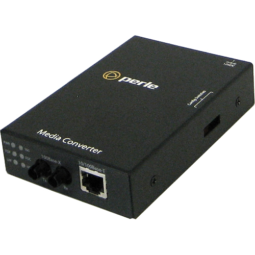Perle S-110-M2ST2-XT Media Converter - 1 x Network (RJ-45) - 1 x ST Ports - Multi-mode - 100Base-FX, 10/100Base-TX - 2 km - Desktop, Rail-mountable, Rack-mountable, Wall Mountable
