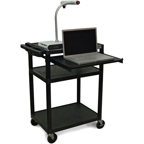 Luxor Pull-out Front Shelf without Cabinet - 400 lb Load Capacity - 1 x Shelf(ves) - 35.50" Height x 24" Width x 18" Depth - Polyethylene - Black