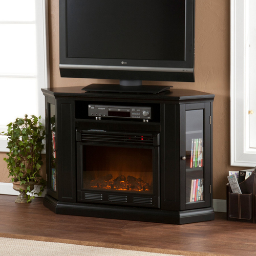 SEI Claremont Convertible Media Black Electric Fireplace - Indoor - Black