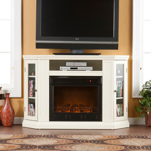 SEI Claremont Convertible Media Ivory Electric Fireplace - Indoor - Ivory