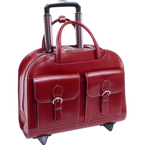 McKleinUSA 15.4" Leather Wheeled Ladies' Laptop Briefcase - Leather, Acrylonitrile Butadiene Styrene (ABS) Body - Foam Interior Material - Hand Strap, Trolley Strap, Handle - 13" Height x 17" Width x 6" Depth - 1 Each