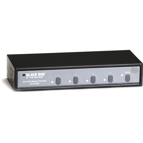 Black Box 2x4 DVI Matrix Switch With Audio - 1600 x 1200 - UXGA - 2 x 4 - Display, Speaker4 x DVI Out