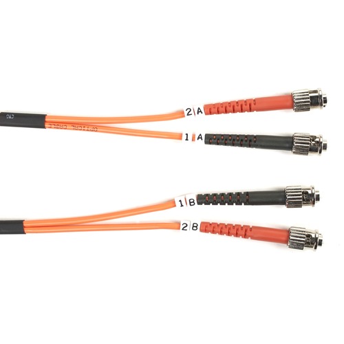 Black Box Fiber Optic Duplex Patch Network Cable - 3.20 ft Fiber Optic Network Cable for Transceiver, Switch, Server, Network Device - First End: 2 x ST Network - Male - Second End: 2 x ST Network - Male - 10 Gbit/s - Patch Cable - OFNR - 62.5/125 µ