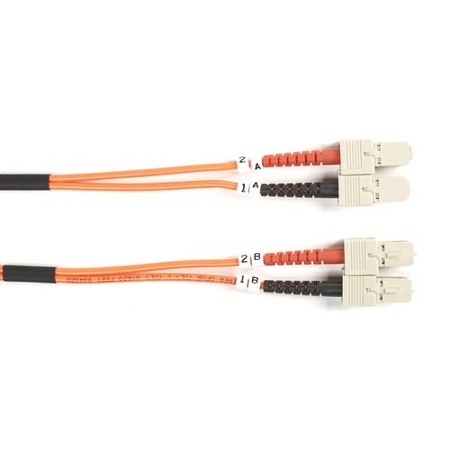 Black Box Fiber Optic Duplex Patch Network Cable - 6.50 ft Fiber Optic Network Cable for Transceiver, Switch, Server, Network Device - First End: 2 x SC Network - Male - Second End: 2 x SC Network - Male - 10 Gbit/s - Patch Cable - OFNR - 62.5/125 µ
