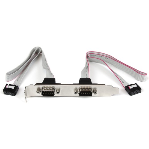 StarTech.com 2 Port 16in DB9 Serial Port Bracket to 10 Pin Header - Add two extra serial ports to the back of your PC, from your motherboard - db9 bracket - db9 header - serial port bracket -serial port header
