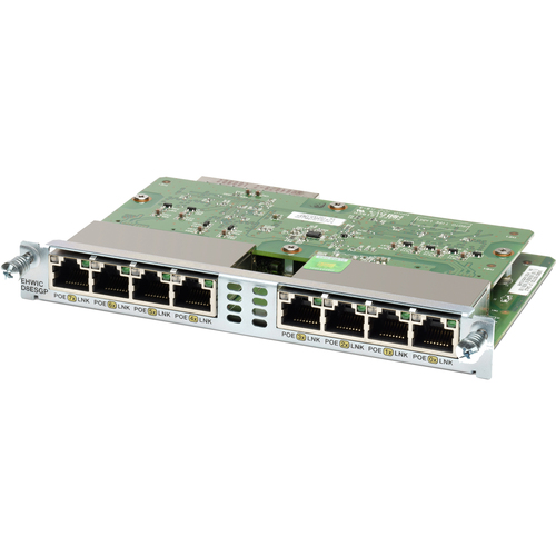 Cisco 8 port 10/100/1000 Enhanced High-Speed WAN Interface Gigabit Ethernet Switch - 8 x RJ-45 10/100/1000Base-T WAN100