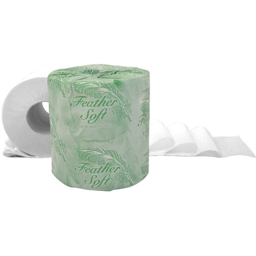 Marcal Feather Soft Bath Tissue - 2 Ply - 3.60" x 4.50" - 500 Sheets/Roll - White - Fiber Paper - 96 / Case