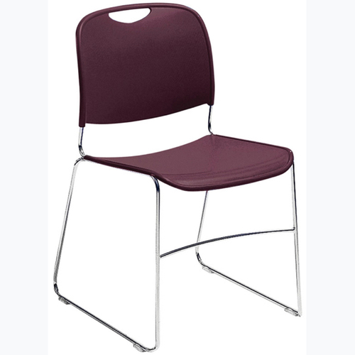 National Public Seating Hi Tech 8500 Series Compact Stack Chair - Black Seat Color - Polypropylene Seat Material - Chrome Frame Color - Steel Frame Material