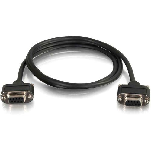 C2G 25ft CMG-Rated DB9 Low Profile Null Modem F-F - 25 ft Serial Data Transfer Cable for Modem - First End: 1 x 9-pin DB-9 RS-232 Serial - Female - Second End: 1 x 9-pin DB-9 RS-232 Serial - Female - Shielding - Black