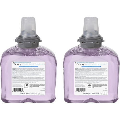 Provon TFX Refill Moisturizer Foam Handwash - Cranberry ScentFor - 40.6 fl oz (1200 mL) - Pump Bottle Dispenser - Kill Germs - Skin - Moisturizing - Purple - Rich Lather, Bio-based - 2 / Carton