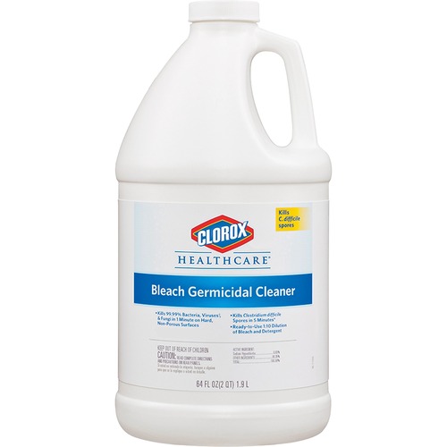 Clorox Healthcare Bleach Germicidal Cleaner Gallon - Ready-To-Use Liquid - 128 fl oz (4 quart) - 6 / Carton - Clear