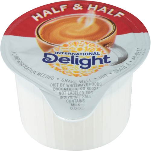 International Delight Half & Half Creamer Singles - 0.03 fl oz (1 mL) - 180/Carton - 1 Serving