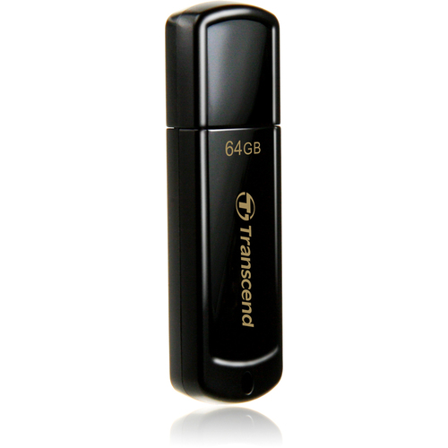 Transcend 64GB JetFlash 350 USB 2.0 Flash Drive - 64 GB - USB 2.0 - 15 MB/s Read Speed - 11 MB/s Write Speed - Black