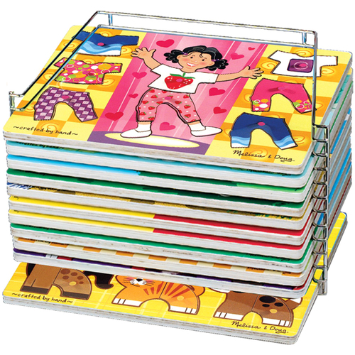 Melissa & Doug Single Wire Puzzle Rack - 12 x Puzzle - 9.3" Height x 12.1" Width7.3" Length - Sturdy