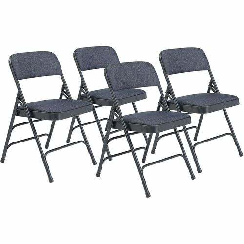 National Public Seating 2300 Series Folding Chair - Imperial Blue Seat Color - High Density Foam (HDF), Fabric Seat Material - Imperial Blue Back Color - High Density Foam (HDF) Back Material - Char Blue Frame Color - Tubular Steel Frame Material - Imperi