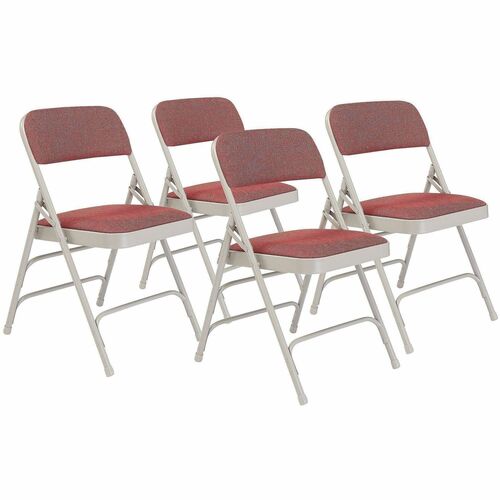 National Public Seating 2300 Series Folding Chair - Majestic Cabernet Seat Color - High Density Foam (HDF), Fabric Seat Material - Majestic Cabernet Back Color - High Density Foam (HDF) Back Material - Gray Frame Color - Tubular Steel Frame Material - Maj