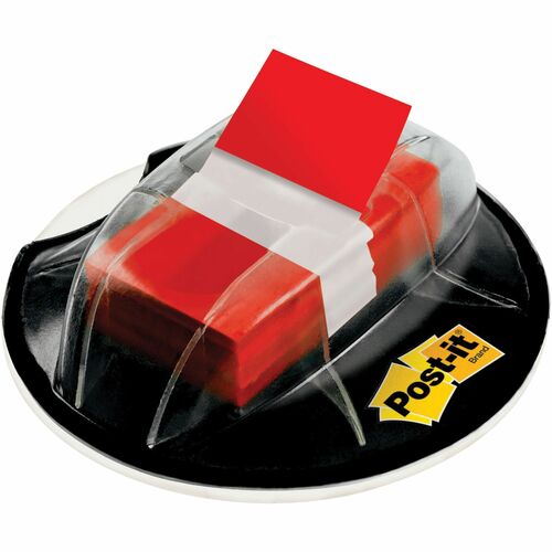 Post-it® 1"W Flags in Desk Grip Dispenser - 200 - 1" x 1.75" - Rectangle - Unruled - Red - Removable, Self-adhesive - 200 / Pack