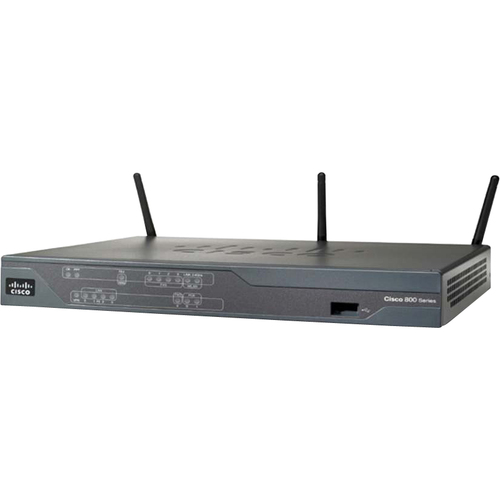 Cisco 881W Wi-Fi 4 IEEE 802.11n  Wireless Router - 2.40 GHz ISM Band - 3 x Antenna - 6.75 MB/s Wireless Speed - 4 x Network Port - 1 x Broadband Port - USB - Fast Ethernet - Desktop