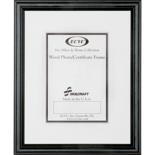 SKILCRAFT Style A Wood Frame - 8.50" x 11" Frame Size - Vertical, Horizontal - 12 / Box - Black