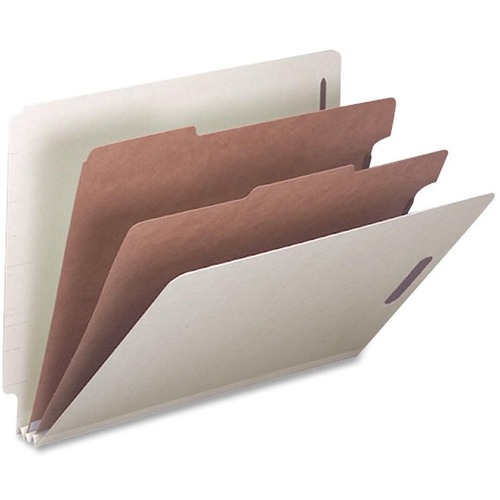 Nature Saver End Tab Classification Folders,2 Dividers,Ltr,10//BX,GY Green SP17252