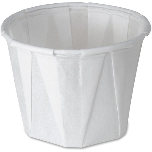 Solo Multi-pleated Portion Cups - 1 fl oz - 5000 / Carton - White - Paper - Hot Drink, Cold Drink