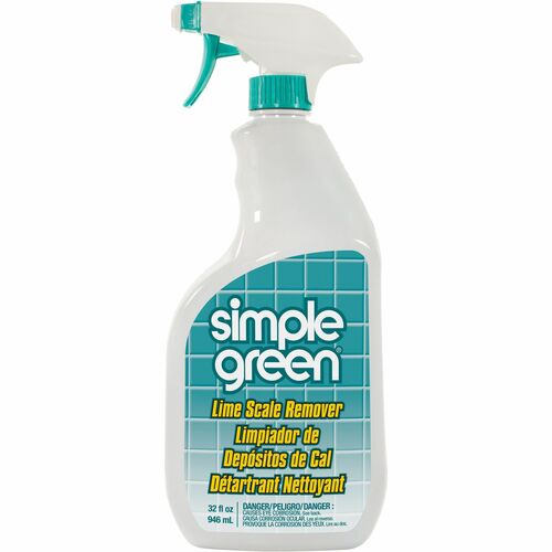 Simple Green Lime Scale Remover Spray - For Multi Surface - 32 fl oz (1 quart) - Wintergreen Scent - 1 Each - Deodorize, Non-abrasive, Non-flammable, Phosphate-free, Bleach-free, Ammonia-free, Phosphorous-free, Fume-free - White