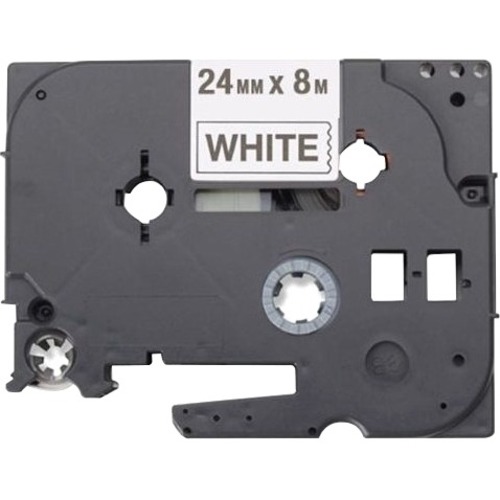 Brother Black on White Label Tape - 15/16" Width - Thermal Transfer - White, Black - Polyester - 5 / Pack - Chemical Resistant = BRTHGE2515PK