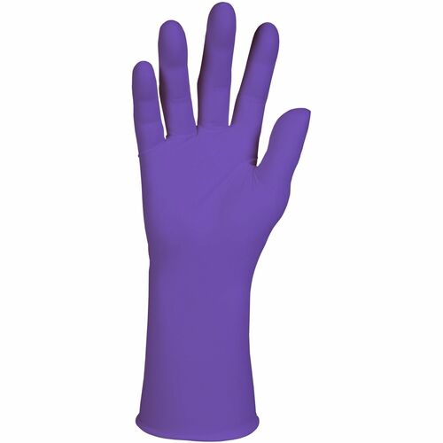 KIMTECH Purple Nitrile Exam Gloves - 12" - Large Size - Purple - Durable, Tear Resistant, Textured Fingertip, Beaded Cuff, Latex-free - For Chemotherapy - 500 / Carton - 6 mil Thickness