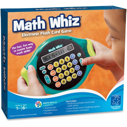 Educational Insights Math Whiz Electronic Flash Card Game - Theme/Subject: Learning - Skill Learning: Sound, Addition, Subtraction, Multiplication, Division, Mathematics - 6-11 Year