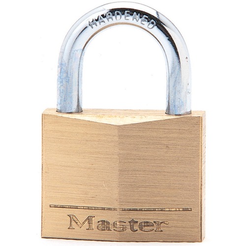 Master Lock Solid Brass Padlock with Key - Corrosion Resistant - Solid Brass, Steel Shackle - 1 Each