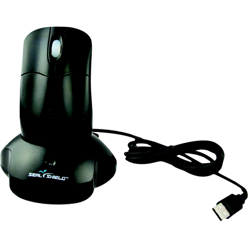 Seal Shield Silver Storm Wireless Waterproof Scroll Wheel Mouse - Optical - Wireless - Radio Frequency - 2.40 GHz - Black - USB - 800 dpi - Scroll Wheel - 2 Button(s)