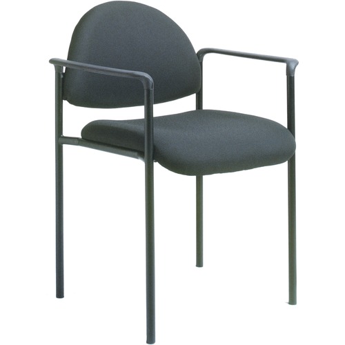 Boss Diamond Stacking Chair with Arm - Black - Crepe - 1 Each