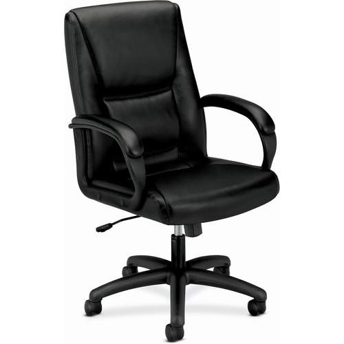 HON VL161 Executive Mid-Back Chair - Black - Leather