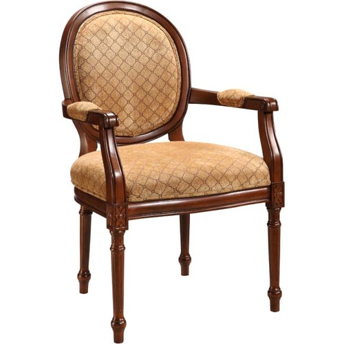 Coast to Coast 94027 Accent Chair - Fabric Seat - Turned Leg Base - Warm Brown