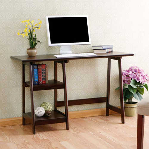 SEI Braxton Laptop/Writing Desk - 29" Height x 20" Width x 47" Length - Assembly Required - Espresso